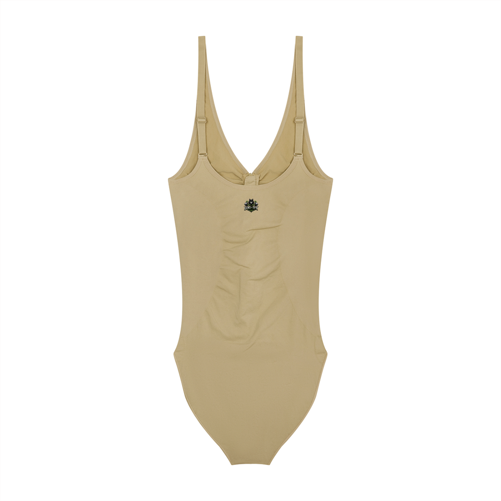 Loki & Ivy Women’s Full-Zip Ruched Bodysuit