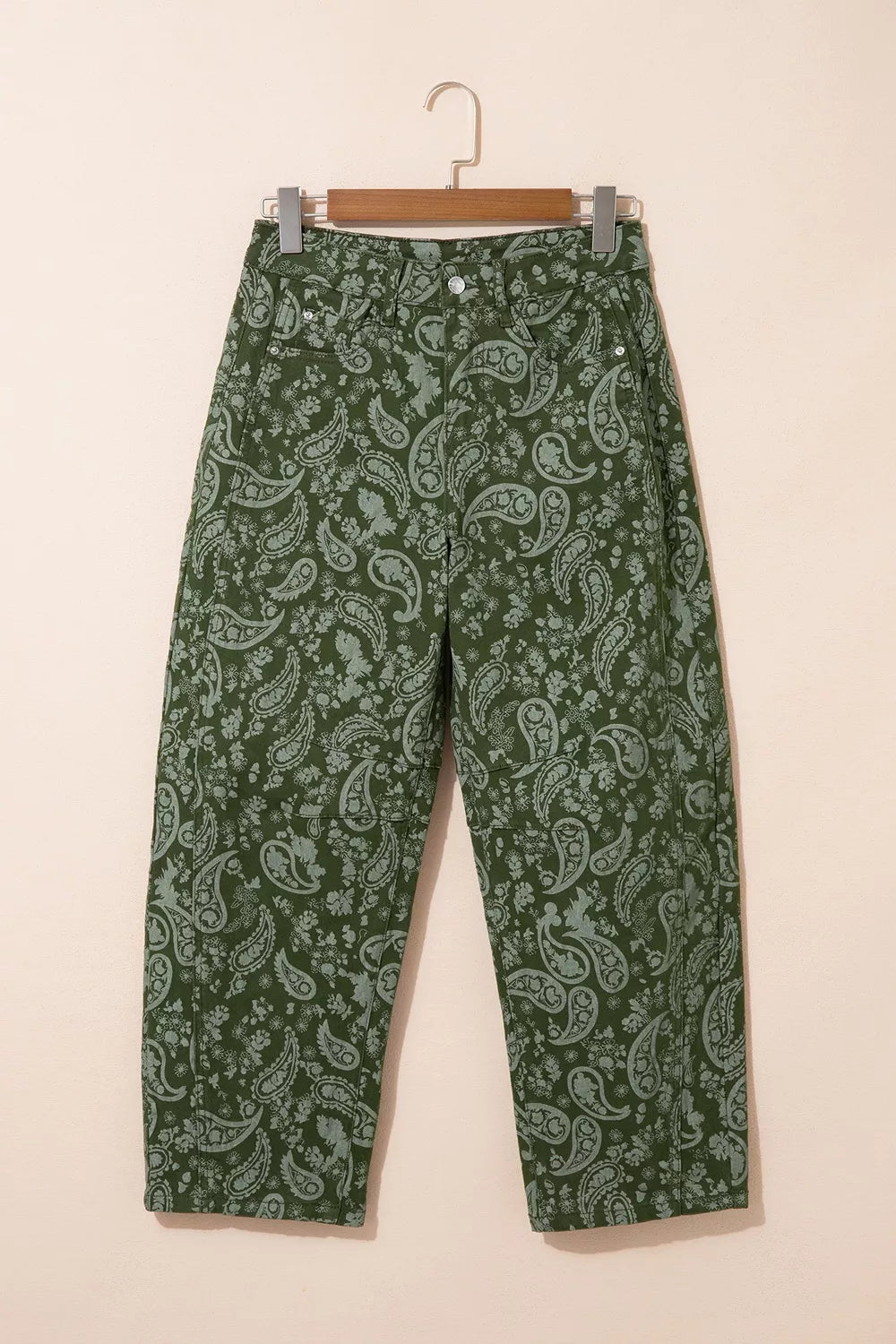 Paisley Print Harem Denim Pants