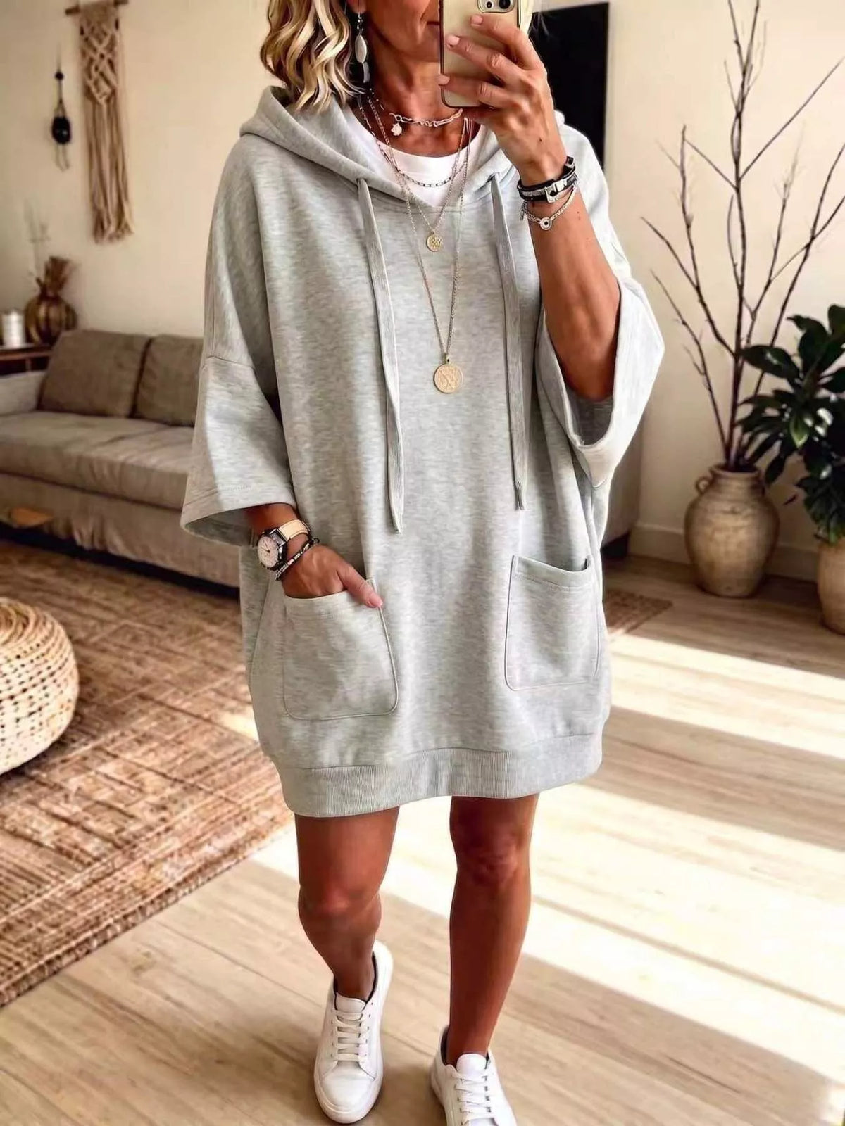Full Size Drawstring Oversized Front Pockets Oversized Hoodie Plus Size