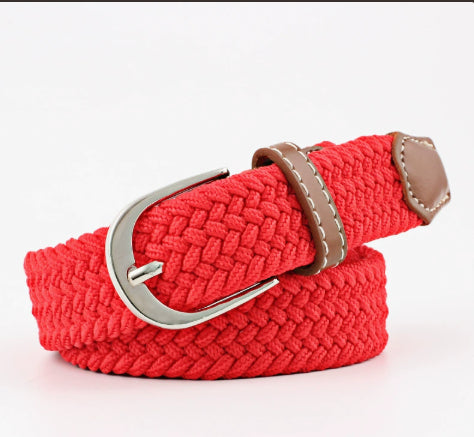 Youth Student Canvas Elastic Braided Belt