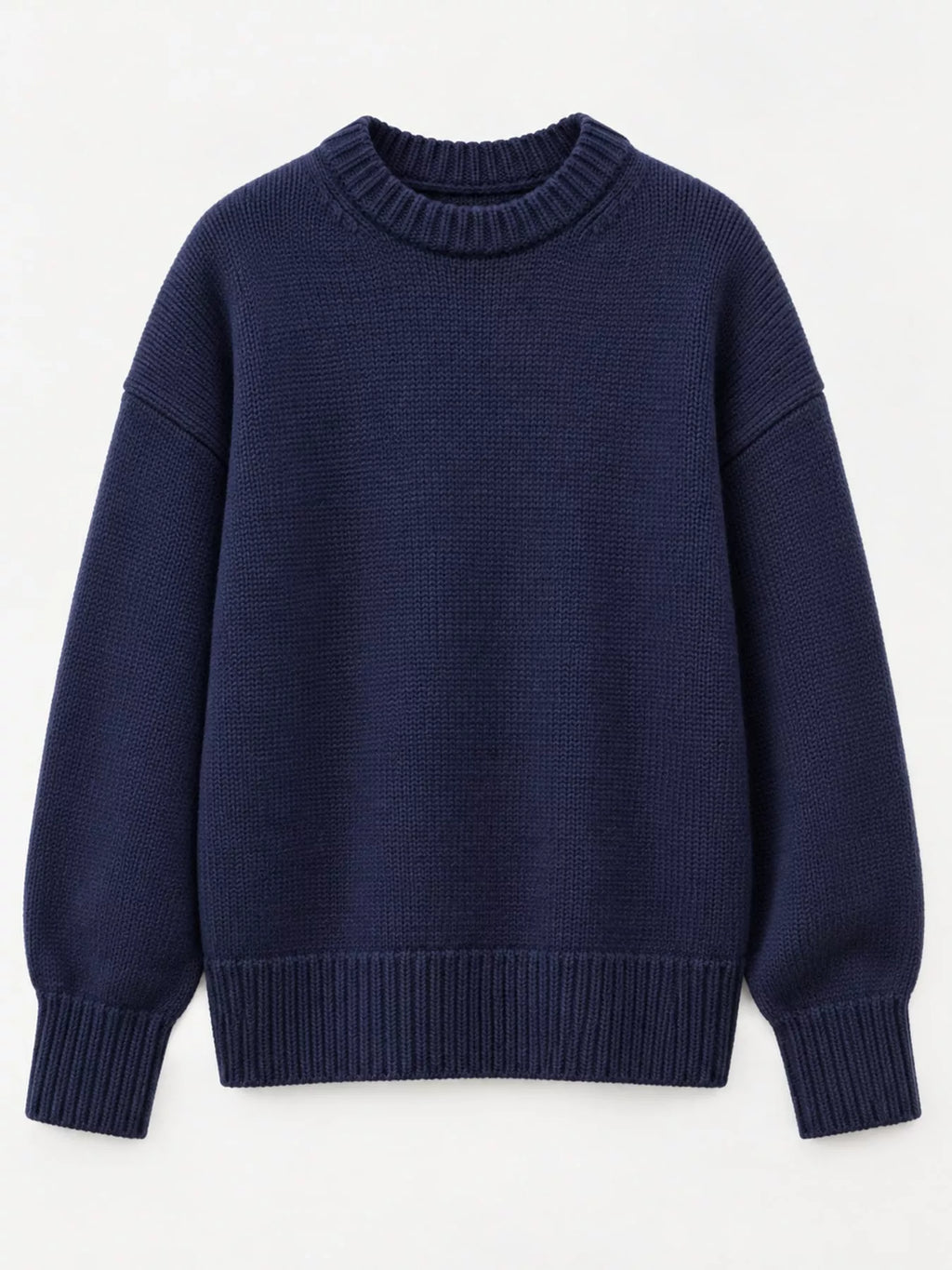 Round Neck Dropped Shoulder Sweater