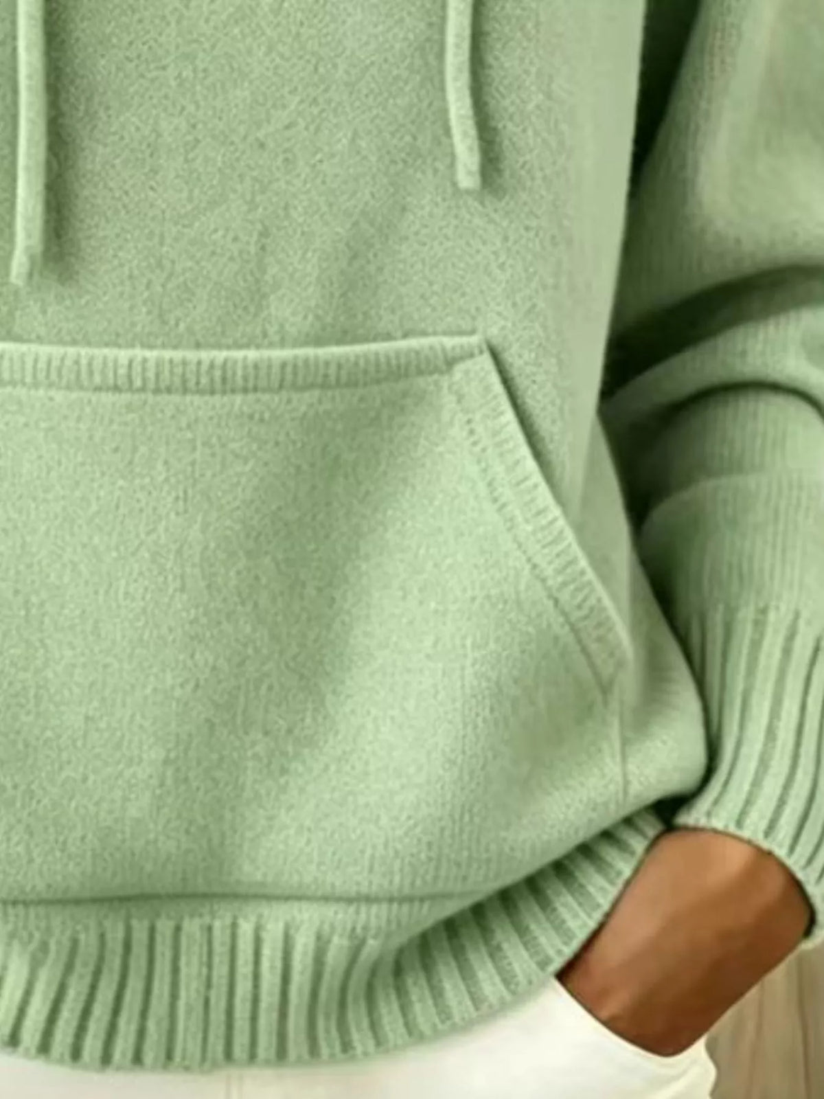 Full Size Drawstring Kangaroo Pocket Hooded Sweater Plus Size