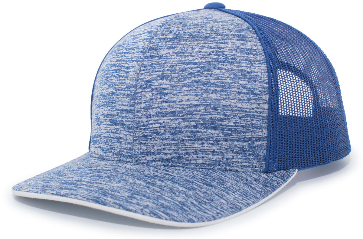 AGGRESSIVE HEATHER TRUCKER SNAPBACK CAP - MOISTURE-WICKING ADJUSTABLE