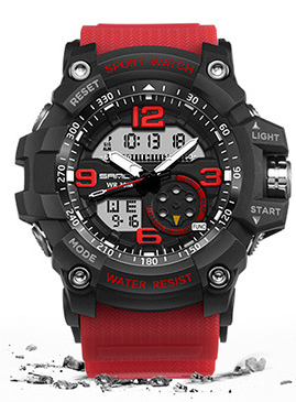 NEW Sport Analog-Digital Watch For Men and Woman  Waterresistant 50M Professional Waterproof Quartz Large Dial Military Wristwatches  With Night Mode