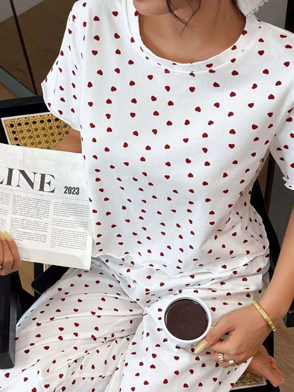 Polka Dot Short Sleeve Top and Shorts Set
