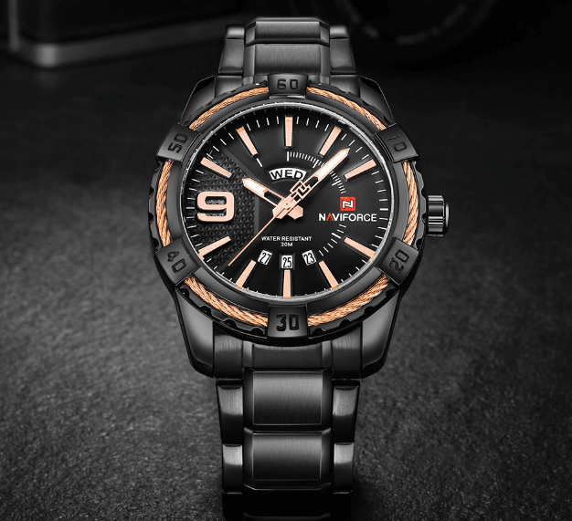 Men's  Luxury Stainless steal Waterproof Watch With Day And Date Display Unique Design Perfect Gift In Modern Metal Men  Wrist Watch Design