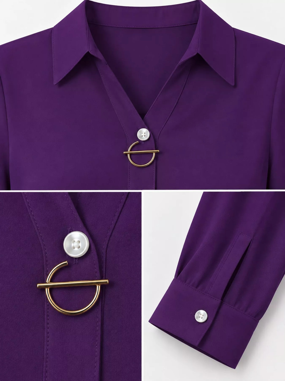 Long Sleeve Satin Blouse