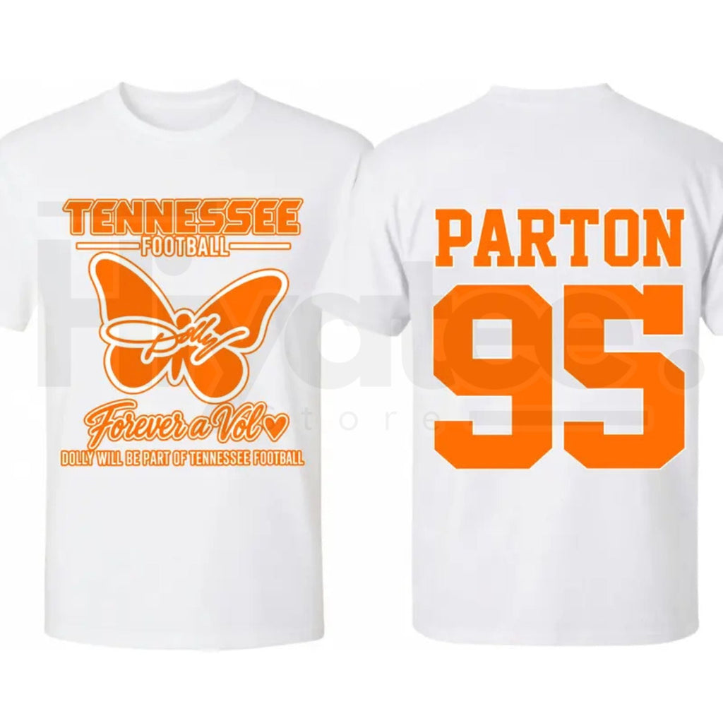 Dolly Parton Tennessee 95 T-Shirt – Country Music Football Orange & White Graphic Tee