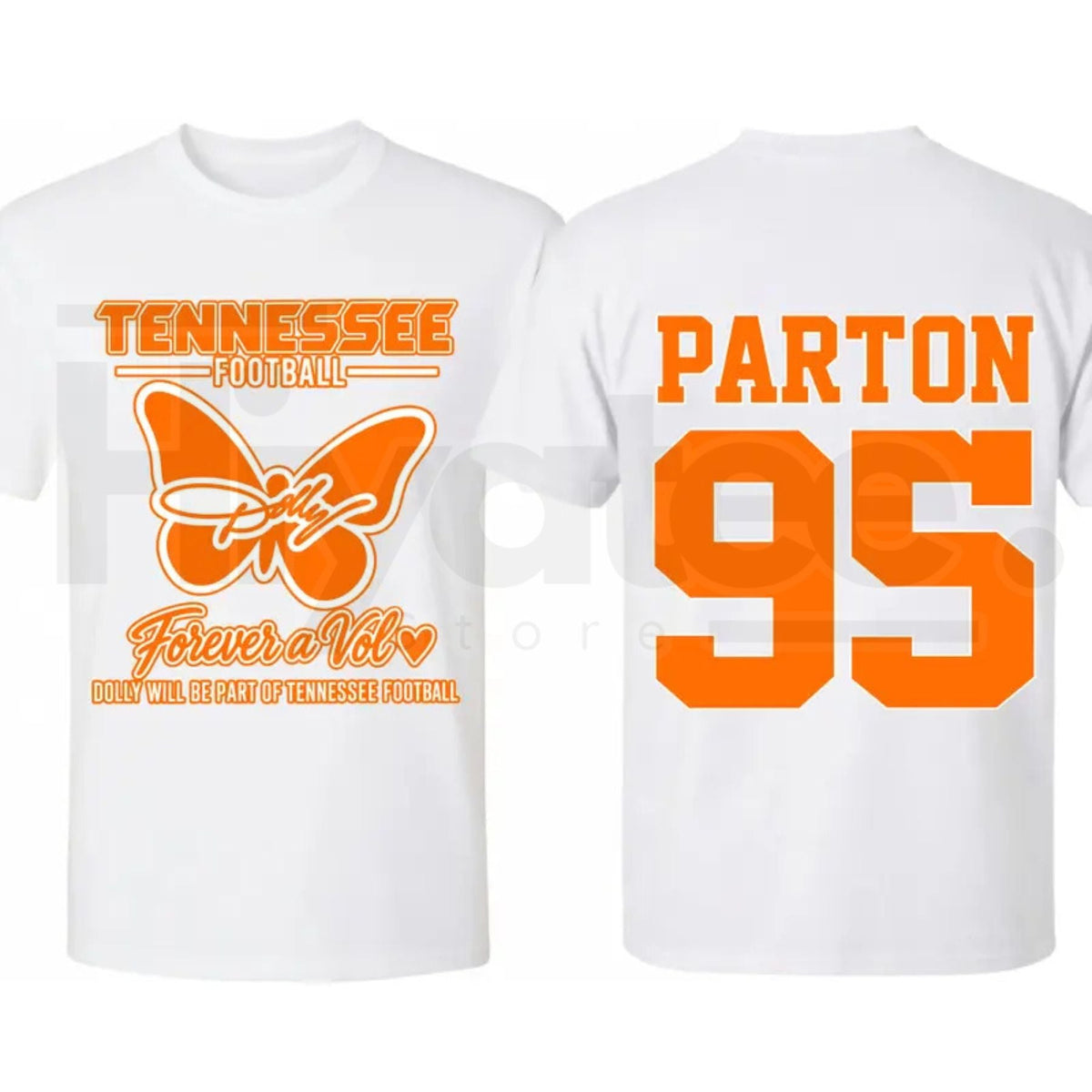Dolly Parton Tennessee 95 T-Shirt – Country Music Football Orange & White Graphic Tee