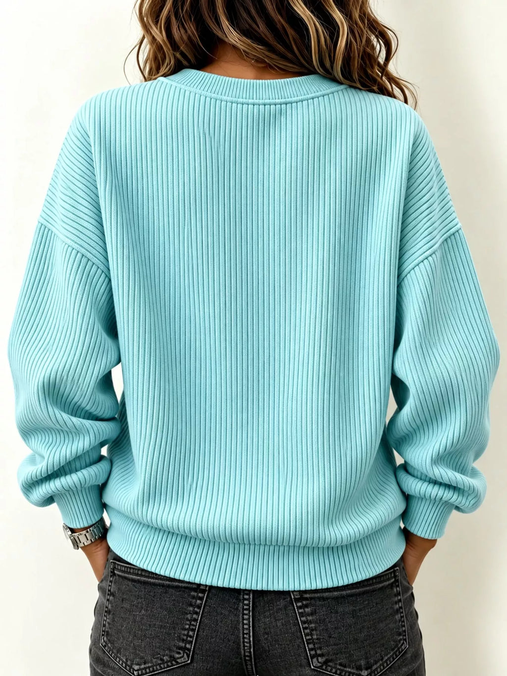 Full Size Quarter-Zip Dropped Shoulder Sweatshirt Plus Size