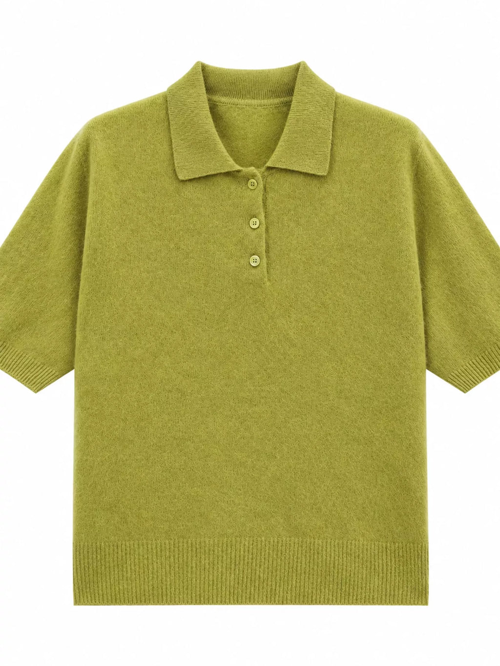 Wool Short-Sleeve knitted Polo Shirt