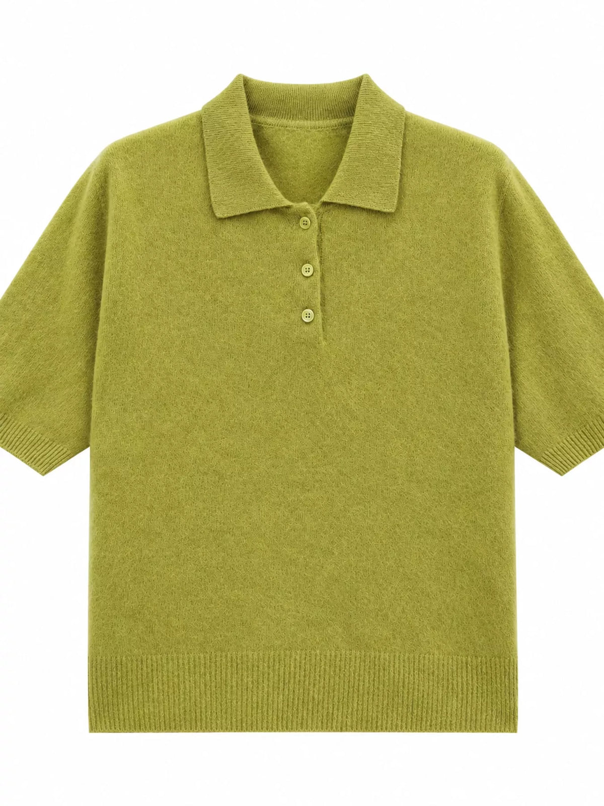 Wool Short-Sleeve knitted Polo Shirt