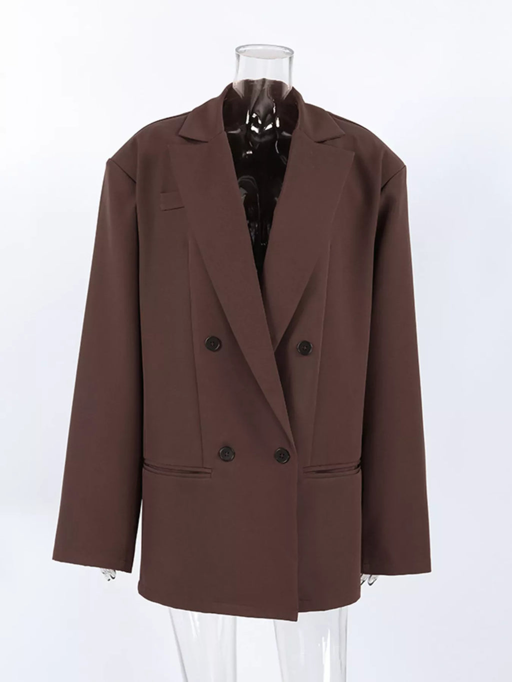 Double-Breasted Lapel Collar Blazer