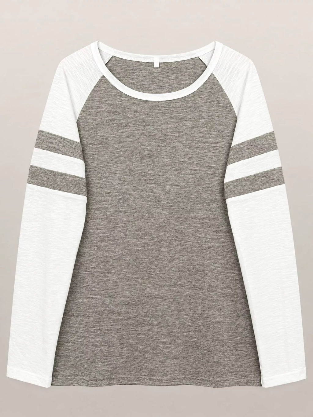 Full Size Color-Block Raglan Sleeve Striped T-Shirt Plus Size
