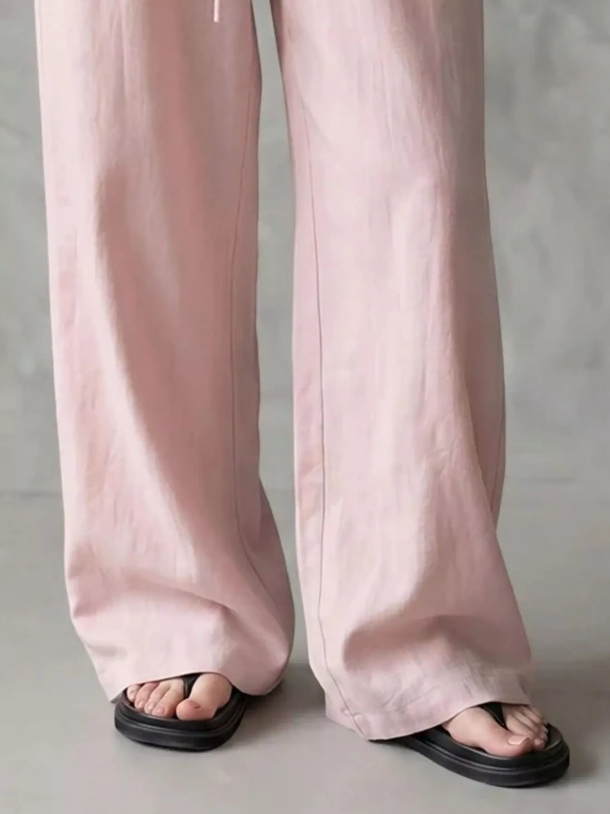 Full Size Drawstring Wide-Leg Casual Pants Plus Size