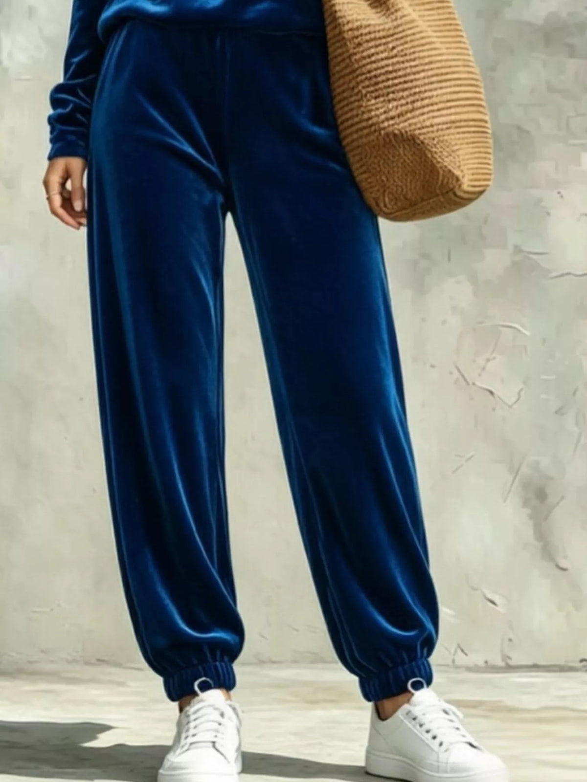 Full Size Velvet Cowl Neck Top and Pants Set Plus Size