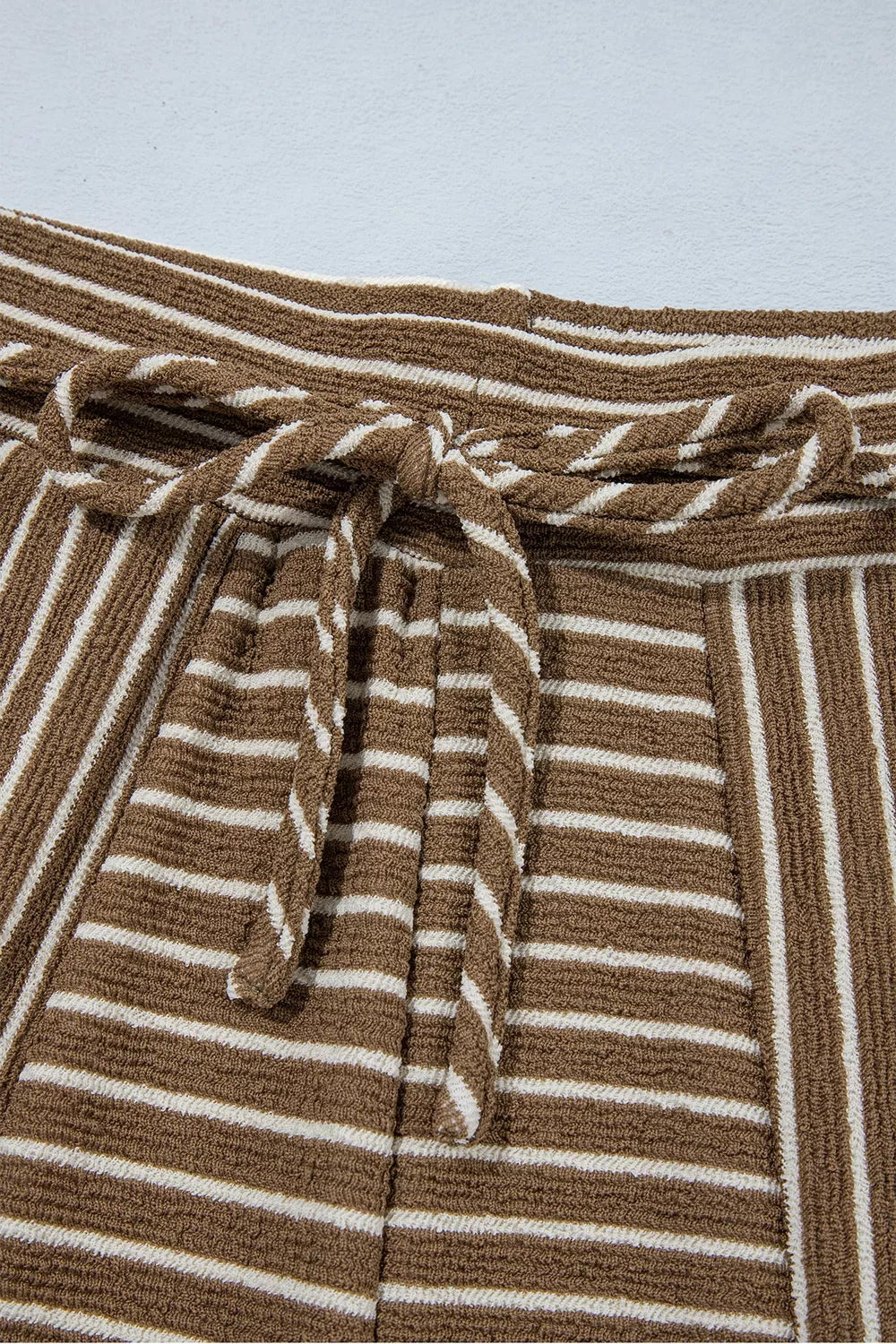 Stripe Patchwork Design Wide Leg Casual Pants