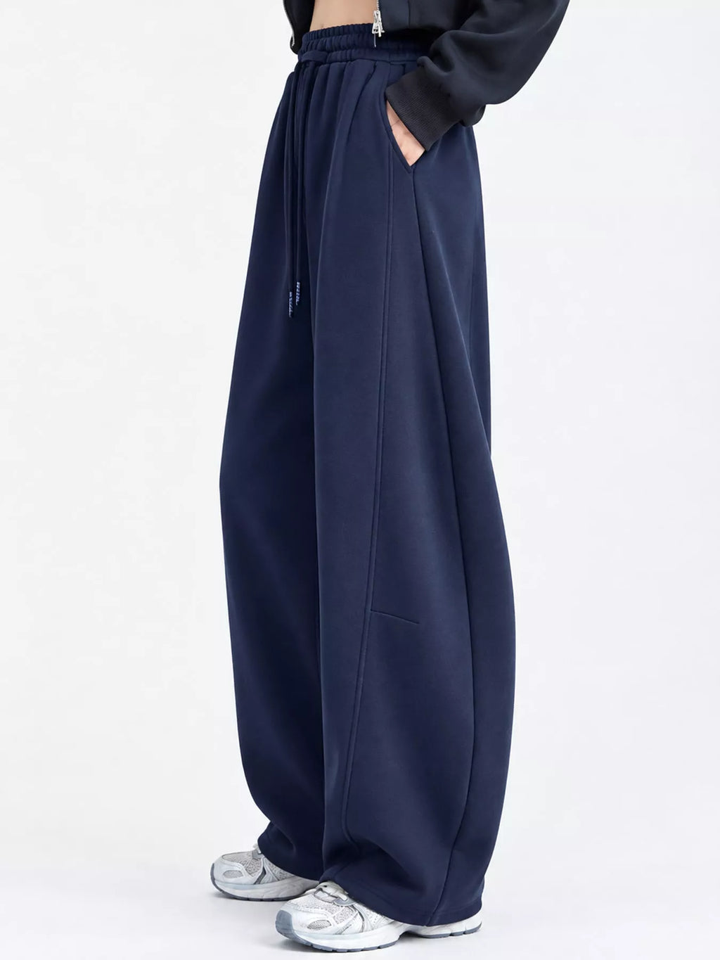 Full Size Drawstring Loose Fit Wide-Leg Sweatpants Plus Size
