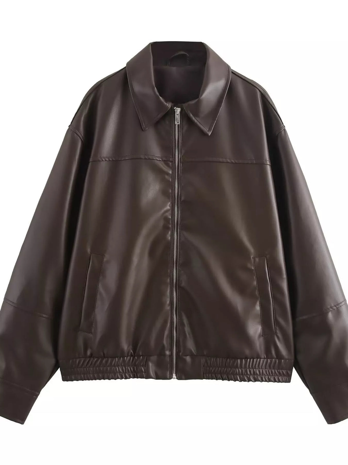 Zip Up Dropped Shoulder Jacket