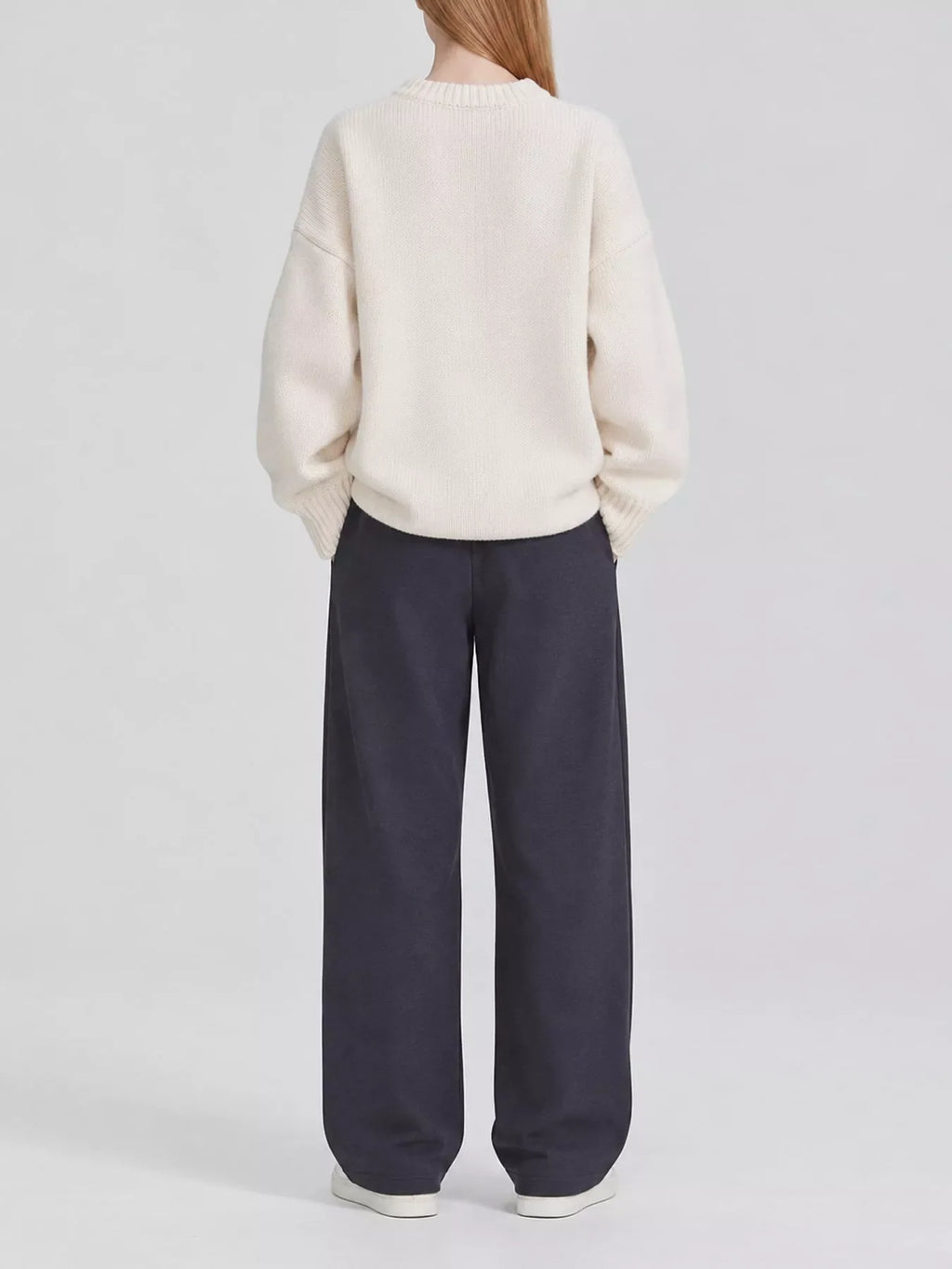Round Neck Dropped Shoulder Sweater