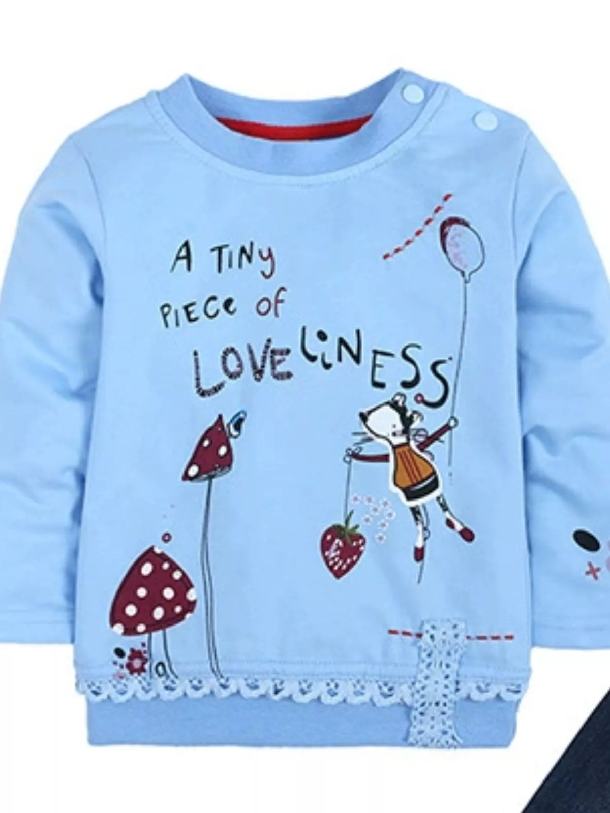 Children's Round Neck Top and Jeans Set
