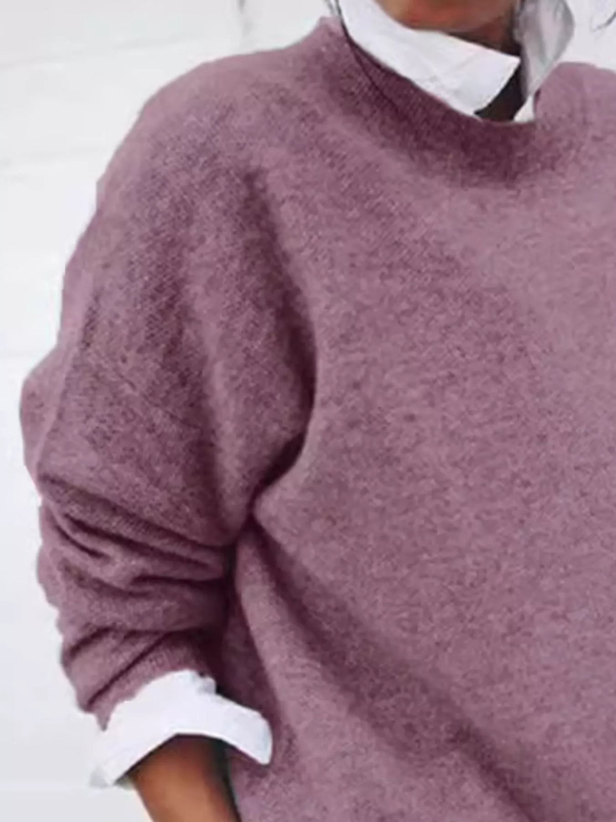 Full Size Round Neck Long Sleeve Sweater Plus Size