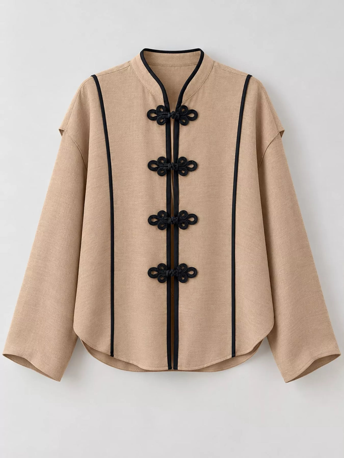 Chinese-Style Mandarin Collar Blouse
