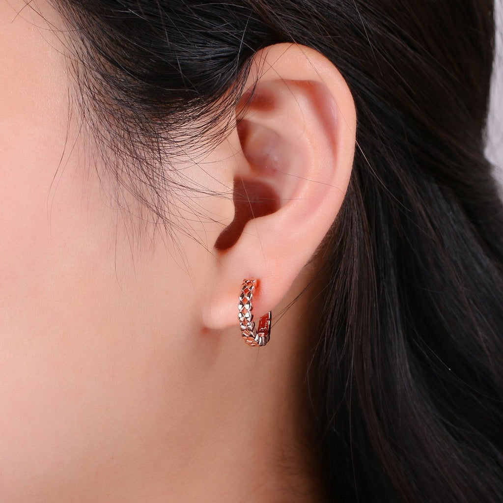 14k Gold Filled Earrings, Huggie Earring, Tiny Earrings, Tiny Diamond Earrings, DIY Earrings, Everyday Wear Earrings, Rosegold Earring K-667