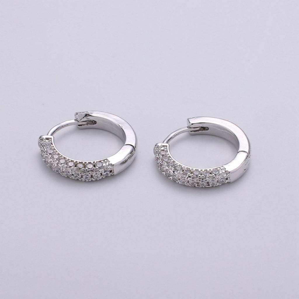24k Gold Filled Earring CZ Huggie Hoop Earrings