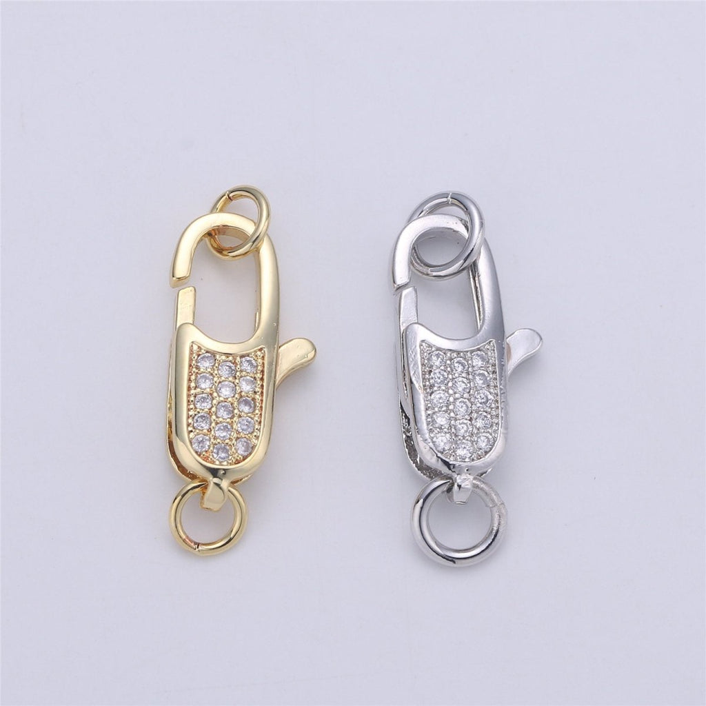14K Gold Filled Rectangle Lobster Clasp for Necklace Bracelet Jewelry Making Supplies Chain Findings Micro Pave Clasp K-382 K-821 K-866