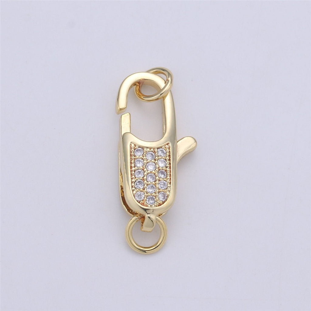14K Gold Filled Rectangle Lobster Clasp for Necklace Bracelet Jewelry Making Supplies Chain Findings Micro Pave Clasp K-382 K-821 K-866