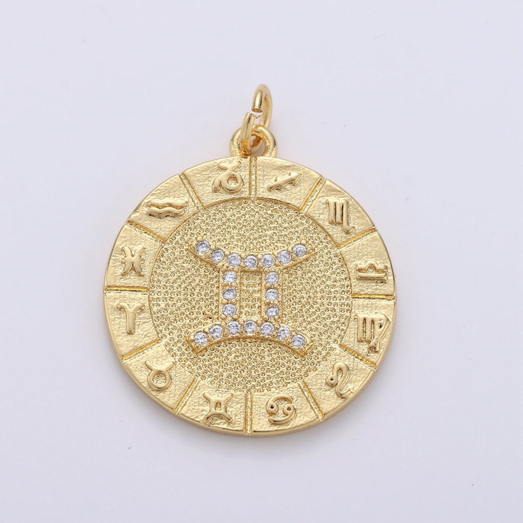 14k Gold Filled Zodiac Charms Micro Pave Constellation Necklace Pendant for Zodiac Necklace Celestial Jewelry Making Supply | A-A1749-A-A1754