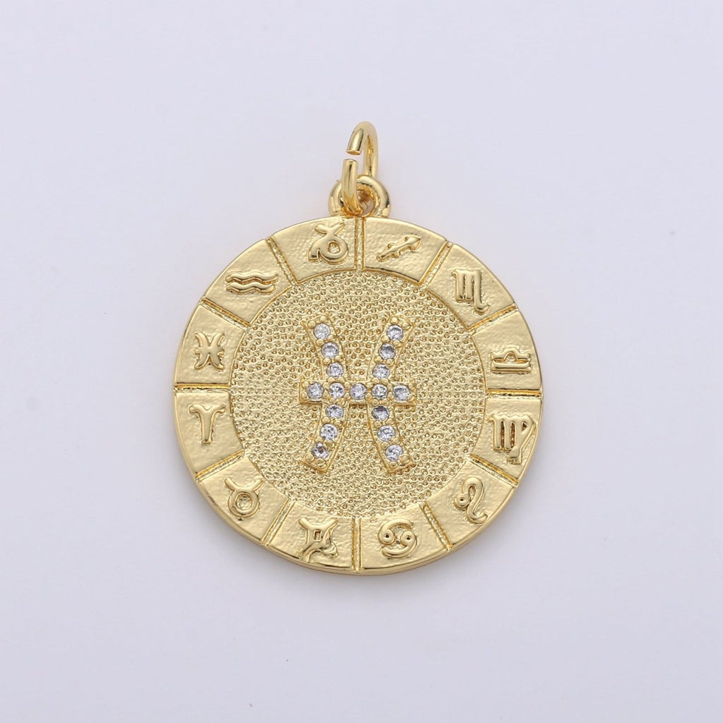 14k Gold Filled Zodiac Charms Micro Pave Constellation Necklace Pendant for Zodiac Necklace Celestial Jewelry Making Supply | A-A1749-A-A1754
