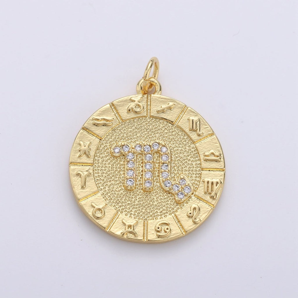 14k Gold Filled Zodiac Charms Micro Pave Constellation Necklace Pendant for Zodiac Necklace Celestial Jewelry Making Supply | A-A1749-A-A1754