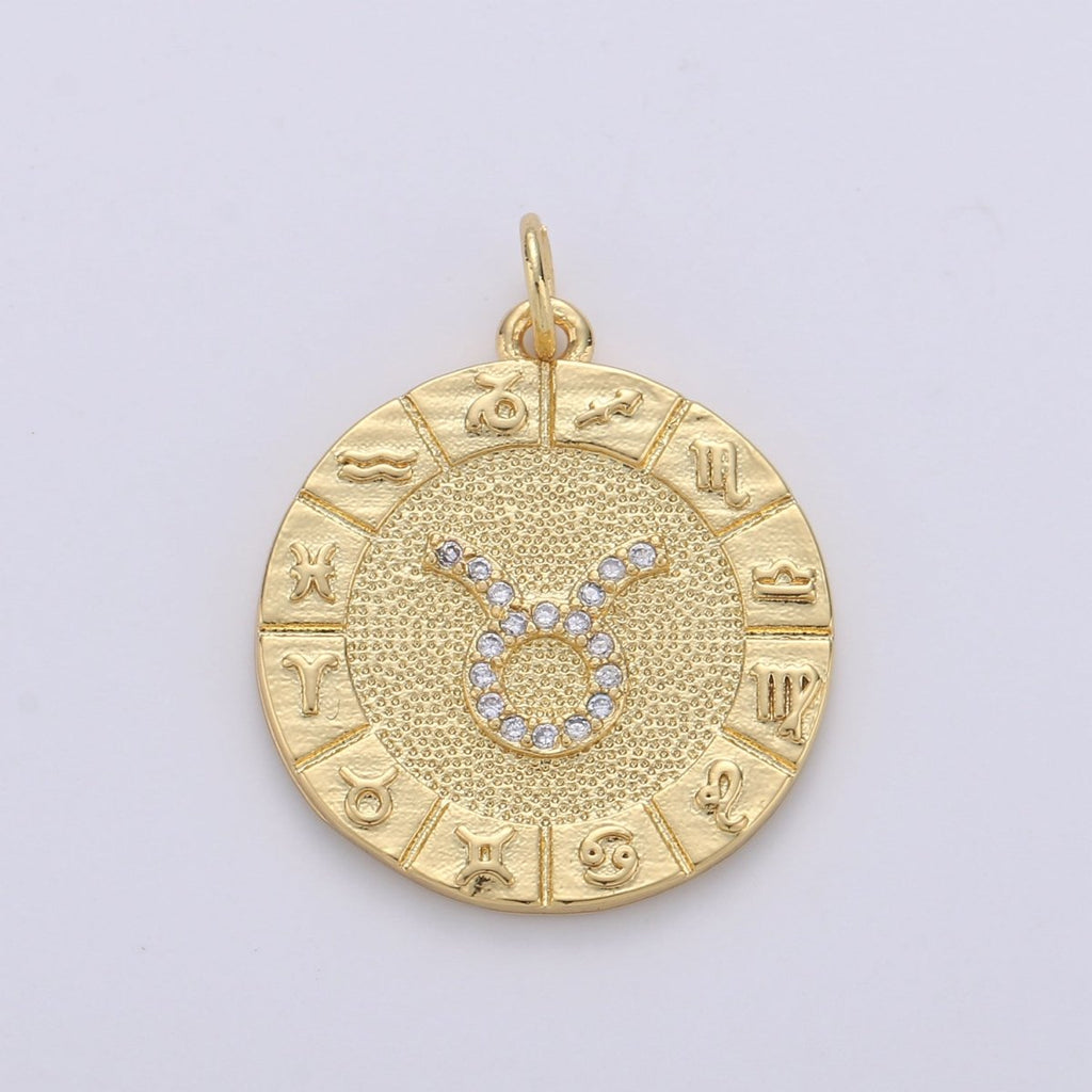 14k Gold Filled Zodiac Charms Micro Pave Constellation Necklace Pendant for Zodiac Necklace Celestial Jewelry Making Supply | A-A1749-A-A1754