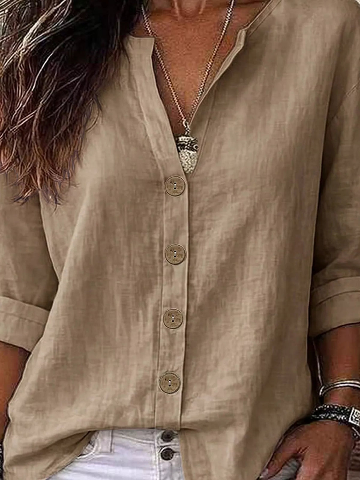 Notched Button Down Shirt
