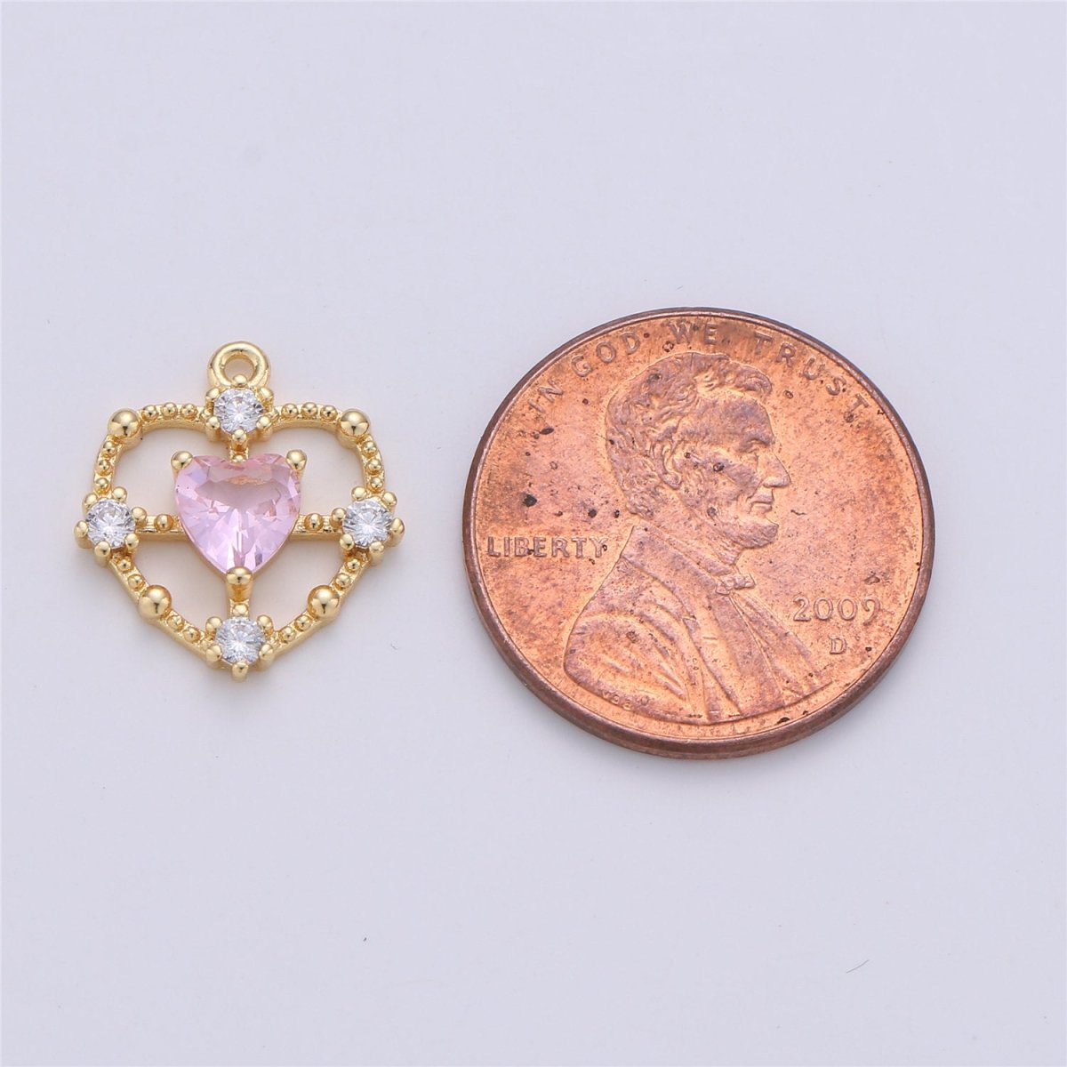 15x13mm Dainty Gold Filled Heart charm, micro pave heart, mini heart charms, heart pendant, cubic Charm Necklace Earring Bracelet C-591