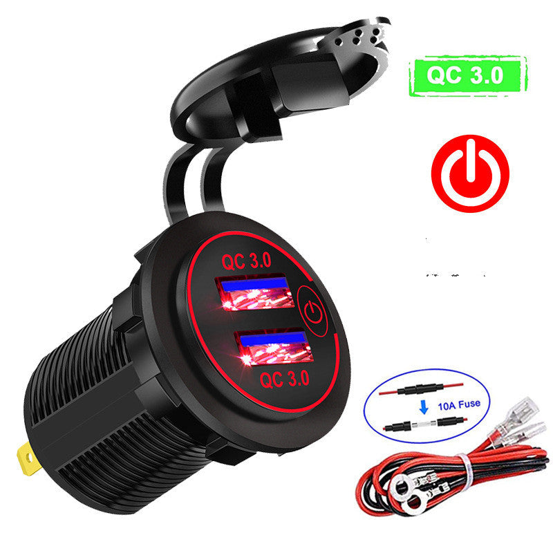 Motorcycle Boat  Car Charger Dual  Fast Charge Modified Car Charger