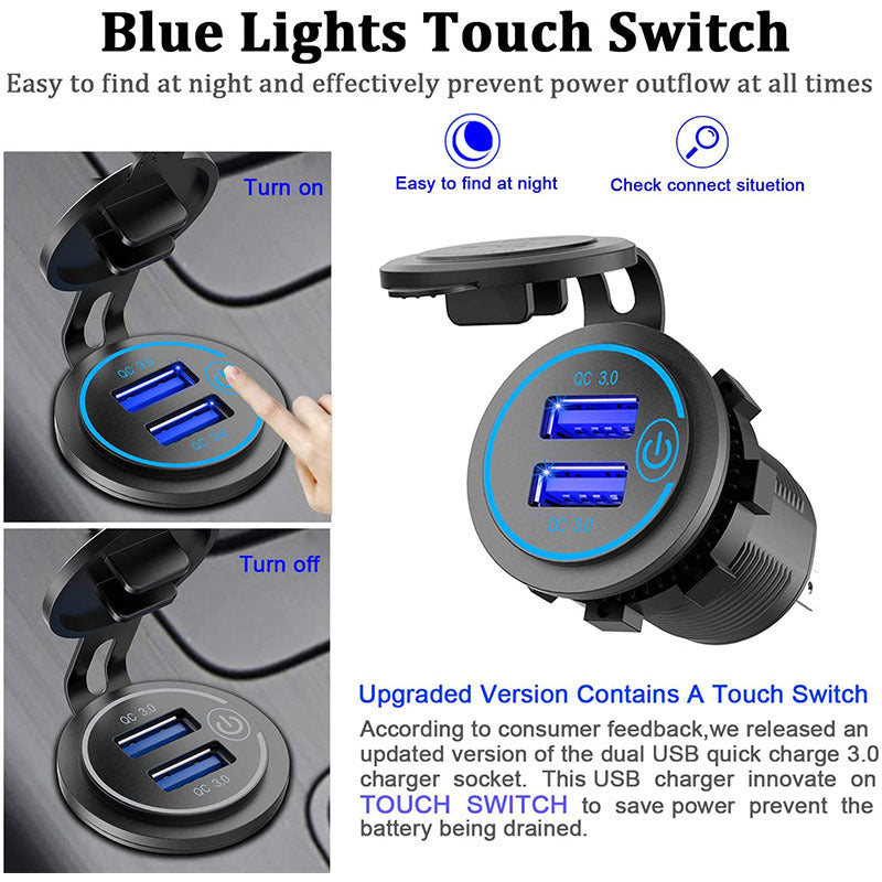 Motorcycle Boat  Car Charger Dual  Fast Charge Modified Car Charger
