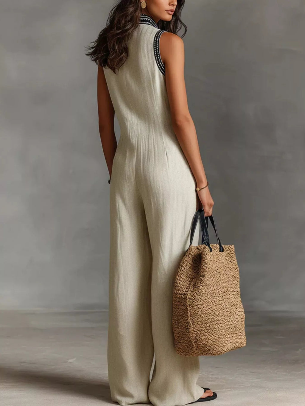 Full Size Sleeveless Wide-Leg Jumpsuit Plus Size