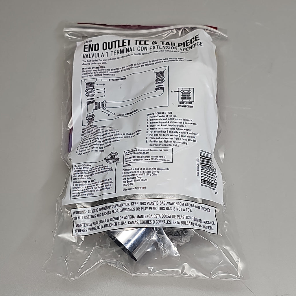 ACE End Outlet Tee & Tailpiece 1.5" AH20217 49249 (New)