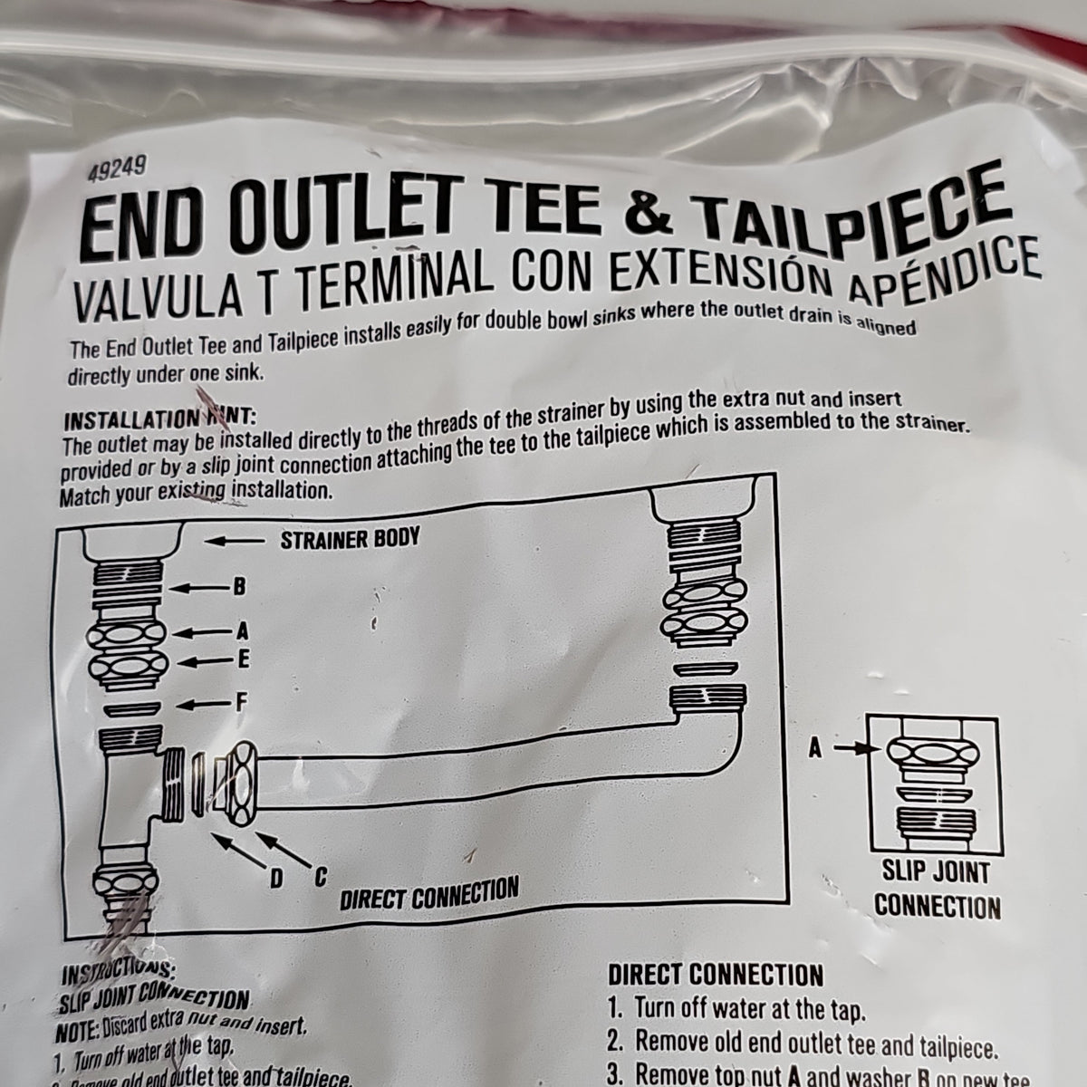 ACE End Outlet Tee & Tailpiece 1.5" AH20217 49249 (New)