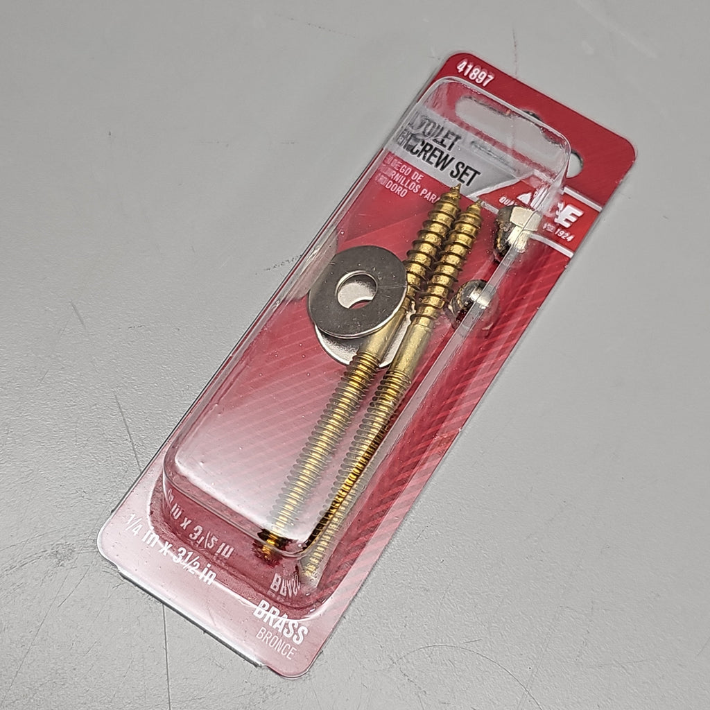 ACE HARDWARE Toilet Screw Set 4-Pk 1/4" x 3.5" Brass ACE835-161 41897 (New)