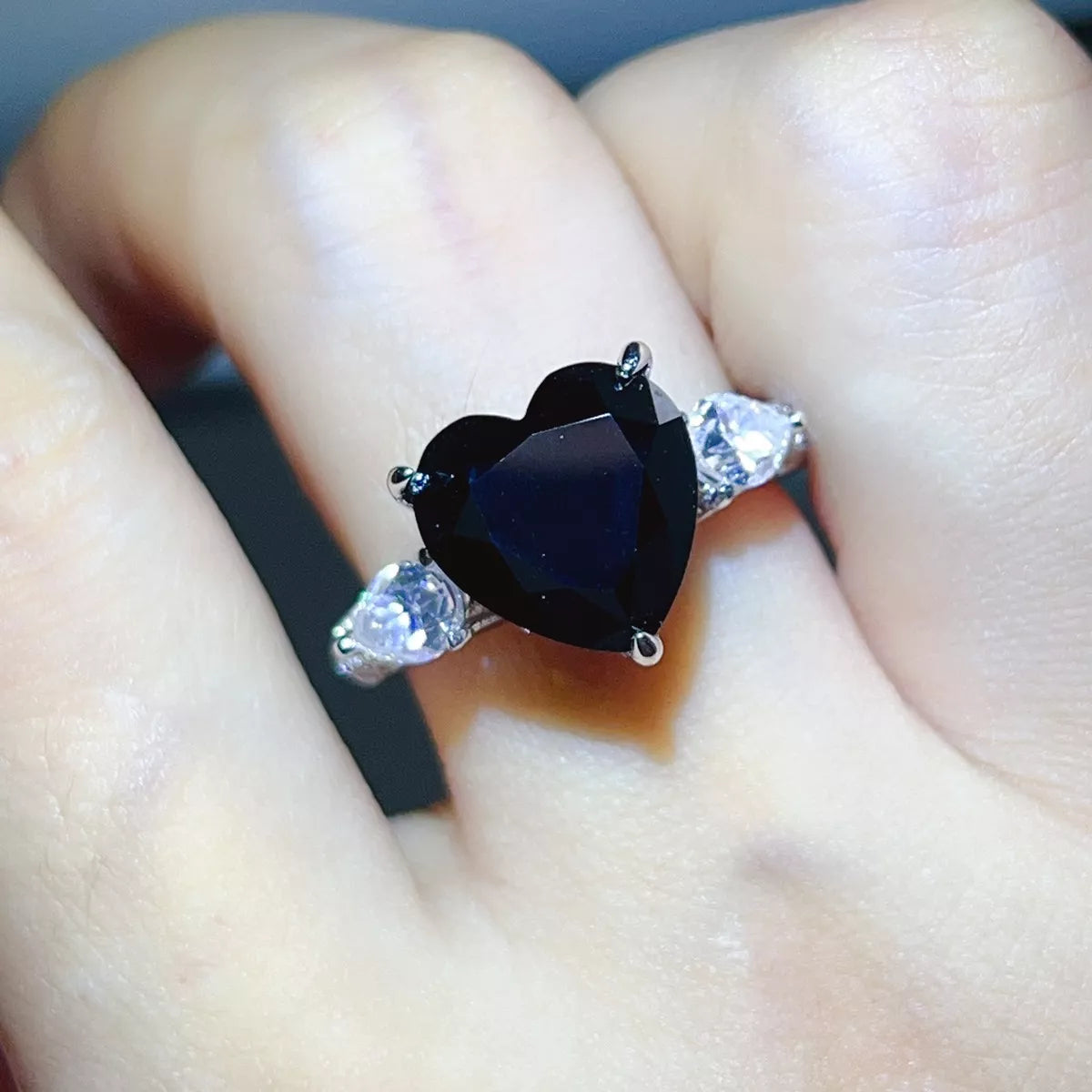 6 Carat 925 Sterling Silver Moissanite Heart Ring