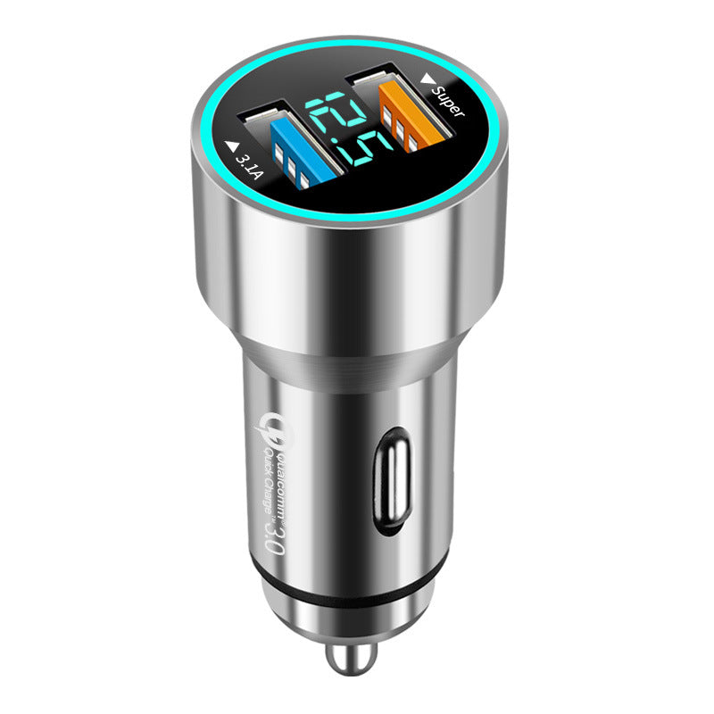 Qc30 Car Charger 66W Super Fast Charge Digital Display Car Charger