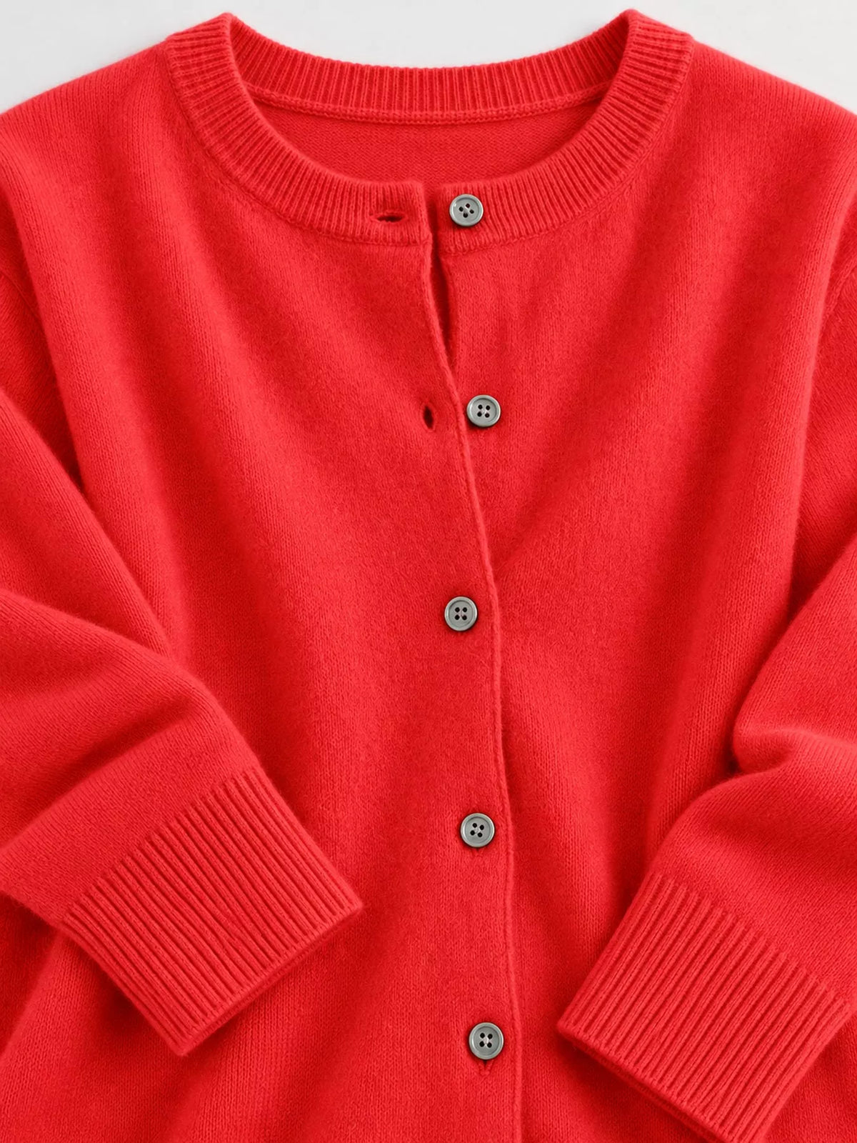 Crew-Neck Button-Down Cardigan