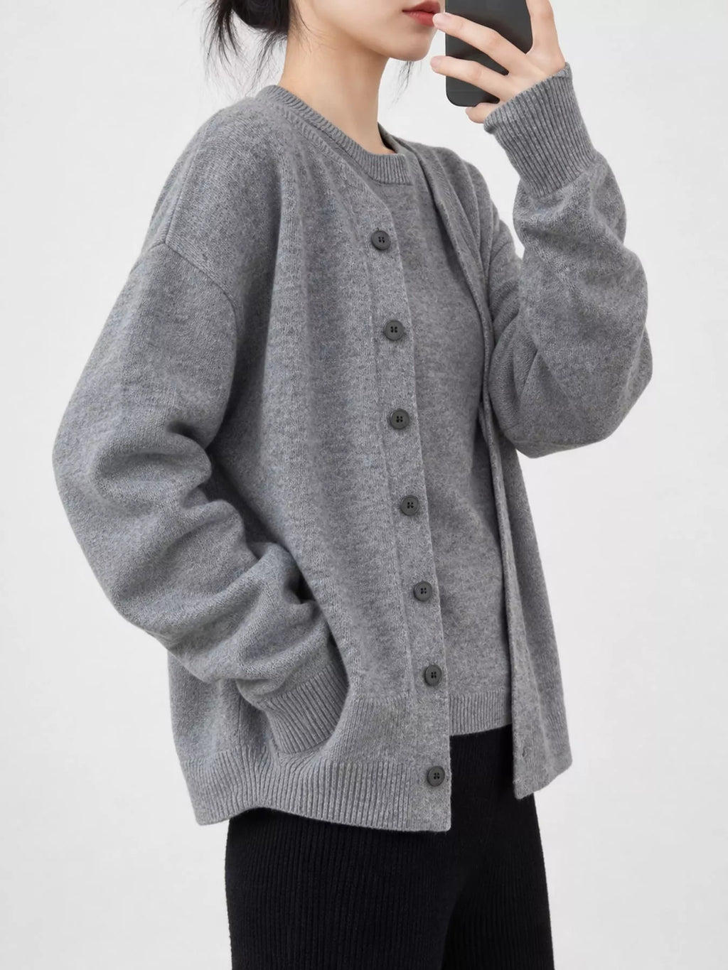 Button Up Long Sleeve Cardigan