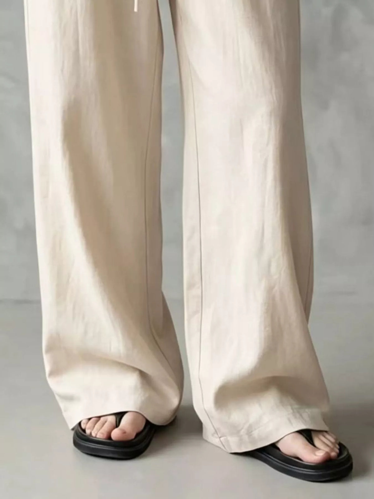 Full Size Drawstring Wide-Leg Casual Pants Plus Size