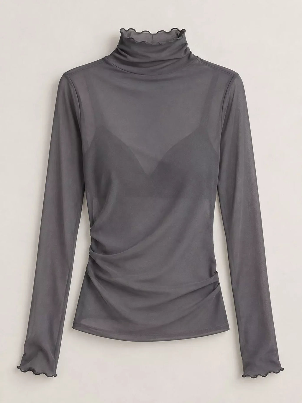 Turtleneck Long Sleeve Slim Fit T-Shirt