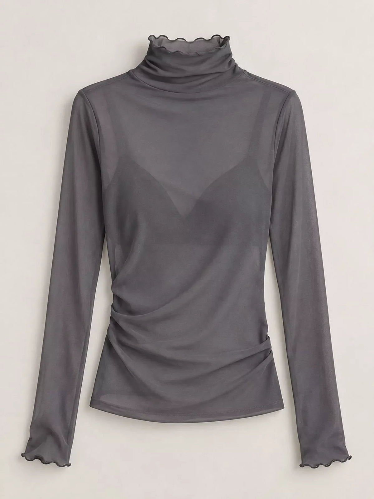 Turtleneck Long Sleeve Slim Fit T-Shirt